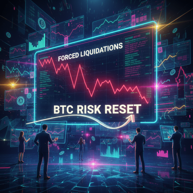 Rekordne likvidacije i BTC reset - moderna crypto vizuelizacija